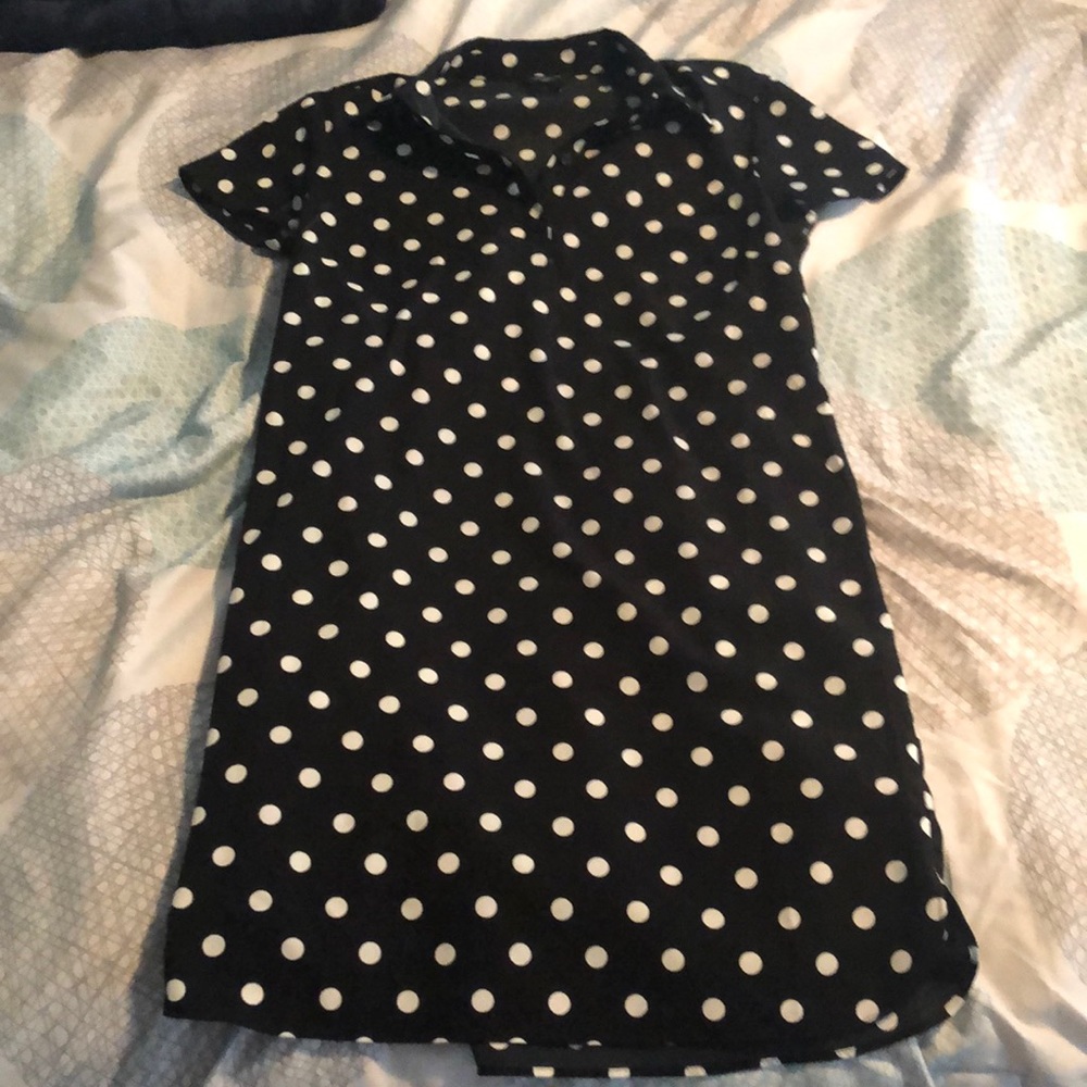 Xs Black and White Polka Dot Dress